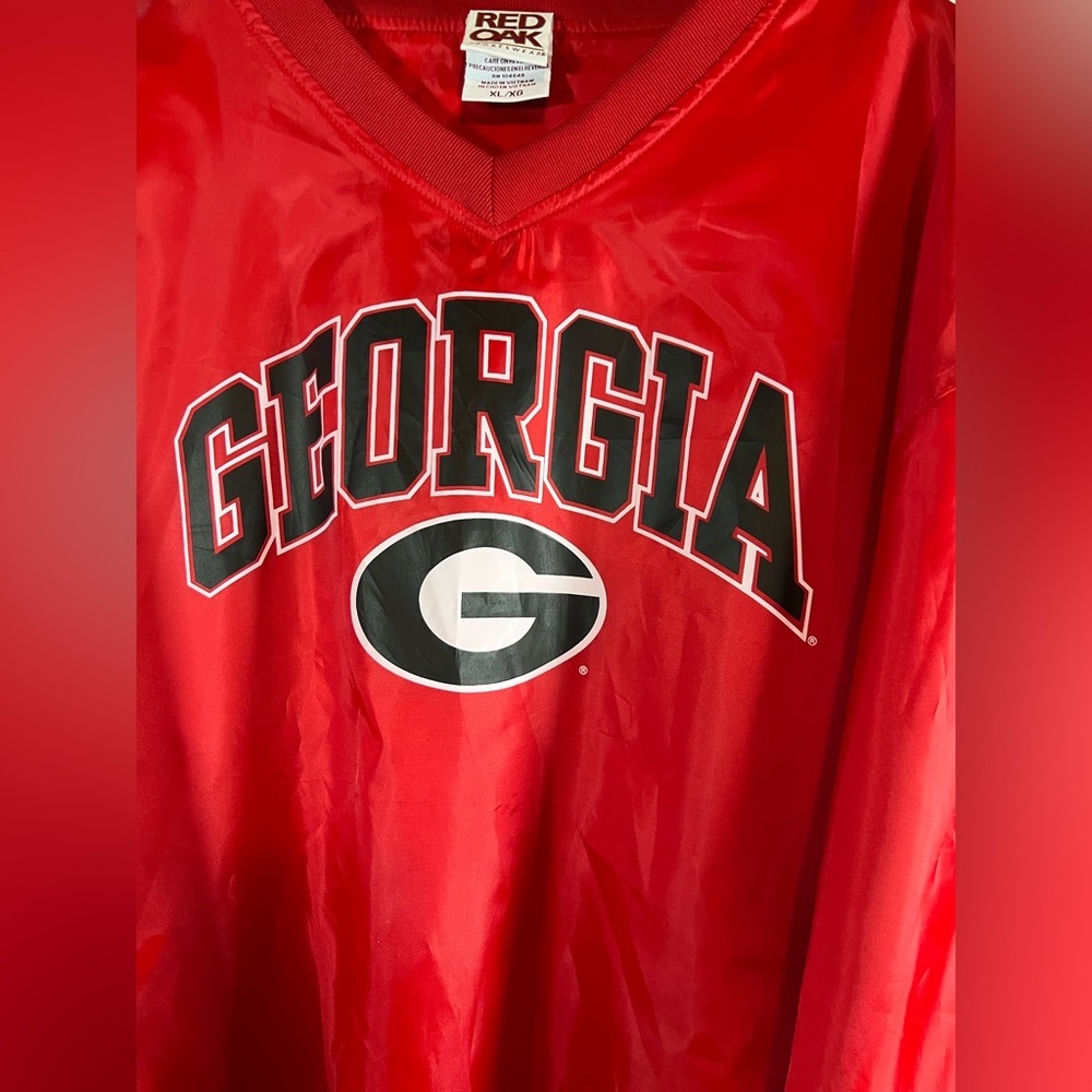 Red Oak Georgia Bulldogs NCAA Lightweight V Neck Pullover Jacket Size XL - Picture 6 of 10